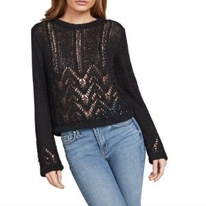 BCBGMAXAZRIA Women's Mixed Stitch Long Sleeve Pullover Sweater